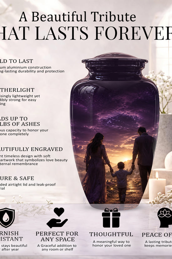 Father, Son & Mother Memorial Urn - Artistic Burial Urns For Human Ashes