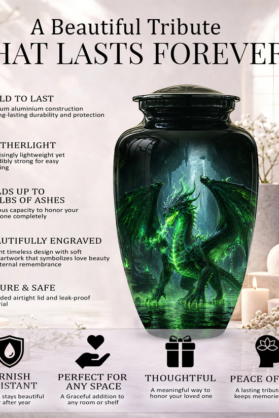 Dragon Themed Urn - Mythical Artistic Memorial Urns For Human Ashes