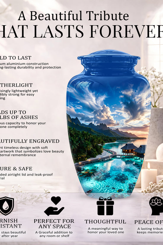 Beach Themed Cremation Urn - Personalized Burial Urns For Human Ashes