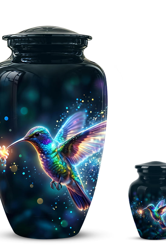 Celestial Colorful Hummingbird Cremation Urn - Majestic Funeral Urns