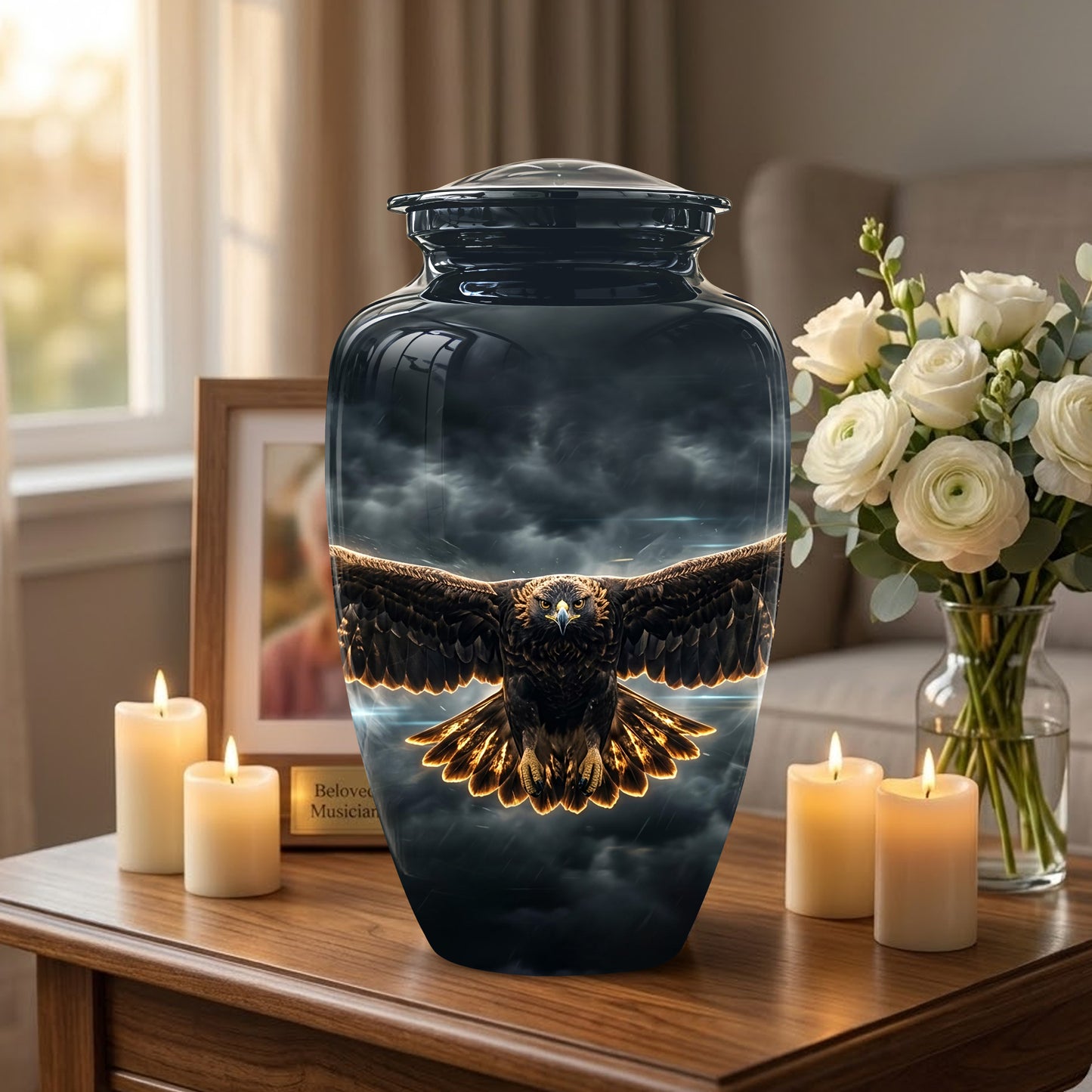 Flying Eagle Memorial Urn - Handcrafted Custom Urns For Human Ashes