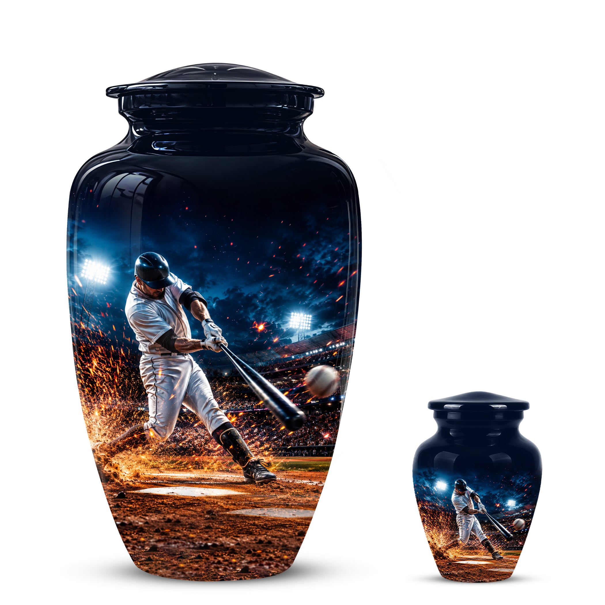 Elegant Baseball Funeral Urn - Decorative Burial Urns For Human Ashes