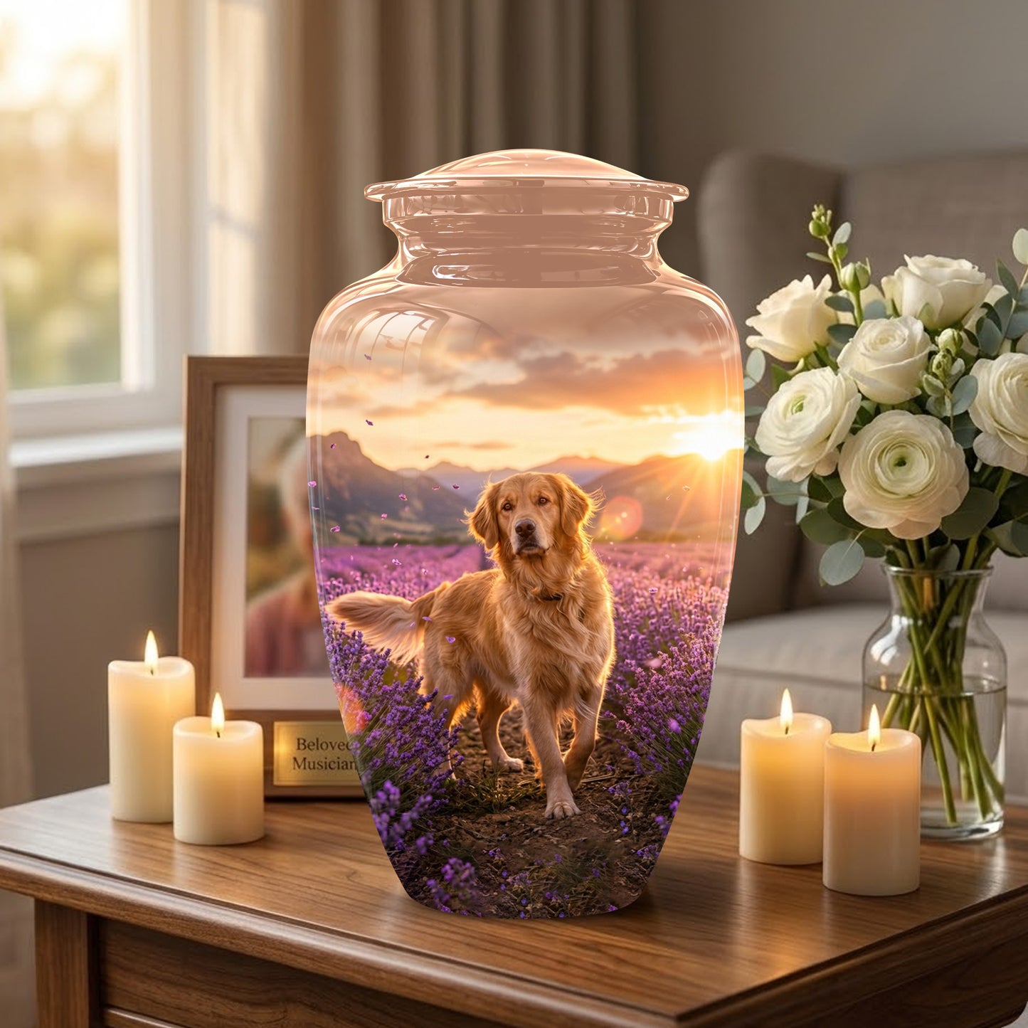 Golden Retriever Memorial Urn - Eternal Resting Urn For Pet Dog Ashes