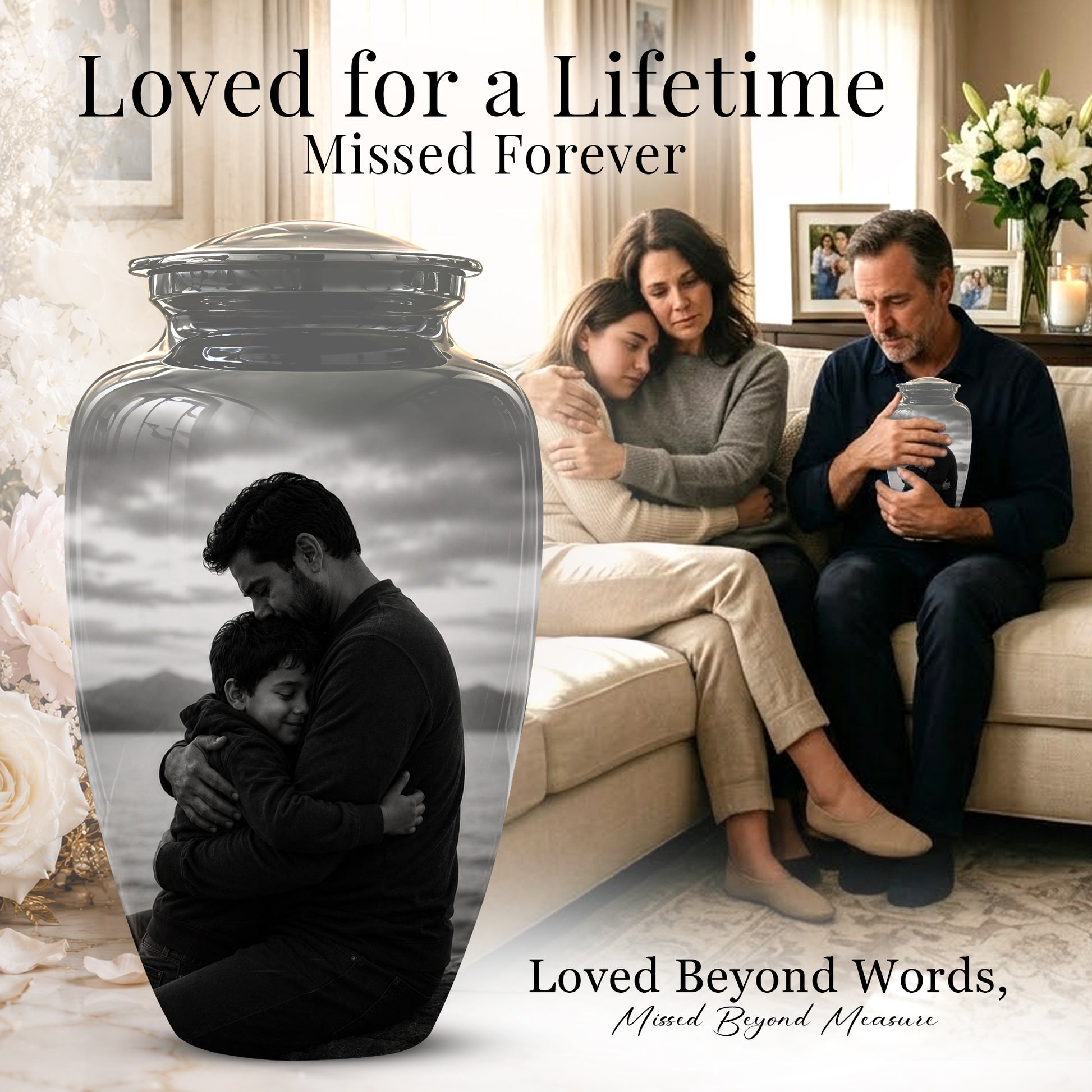 Personalized Father Cremation Urn - Memorial Tribute Urns For Fathers