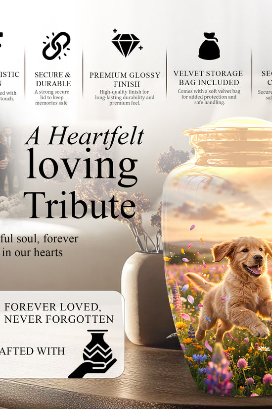 Playing Puppy Cremation Urn - Custom Memorial Urns For Pet Dog Ashes