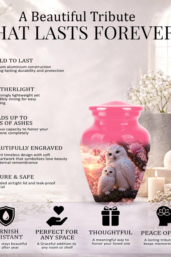 Owl Family Urn for Ashes – Elegant Cremation Memorial Urns For Humans