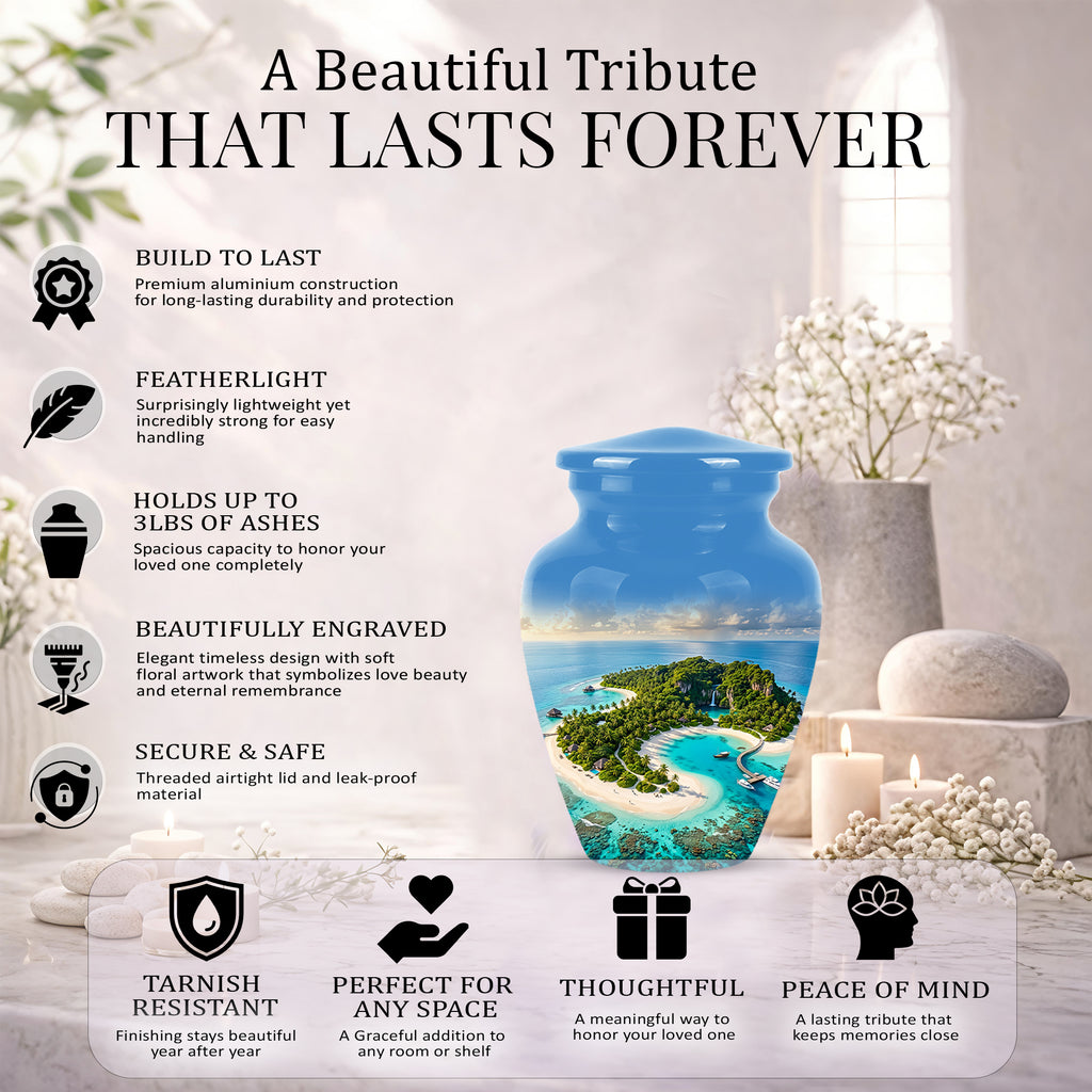 Beach Memorial Urns For Human Ashes - Custom Handmade Urns For Ashes