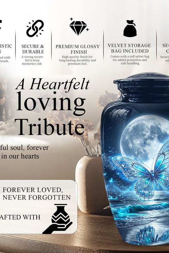 Beautiful Butterfly Burial Urn - Custom Memorial Urns For Women Ashes