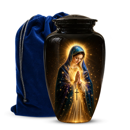 Religious Virgin Mary Cremation Urn - Personalized Urns For Mom Ashes