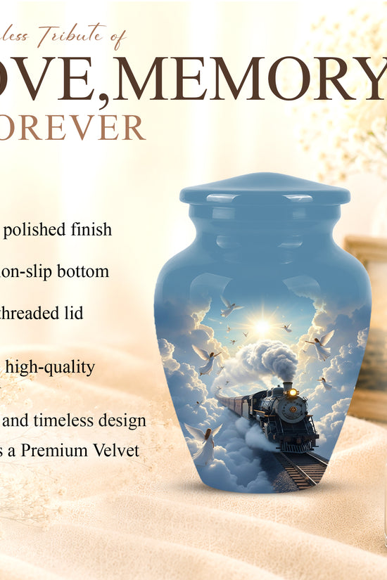 Heavenly Train Cremation Urn – Angel Clouds Memorial Urns For Ashes