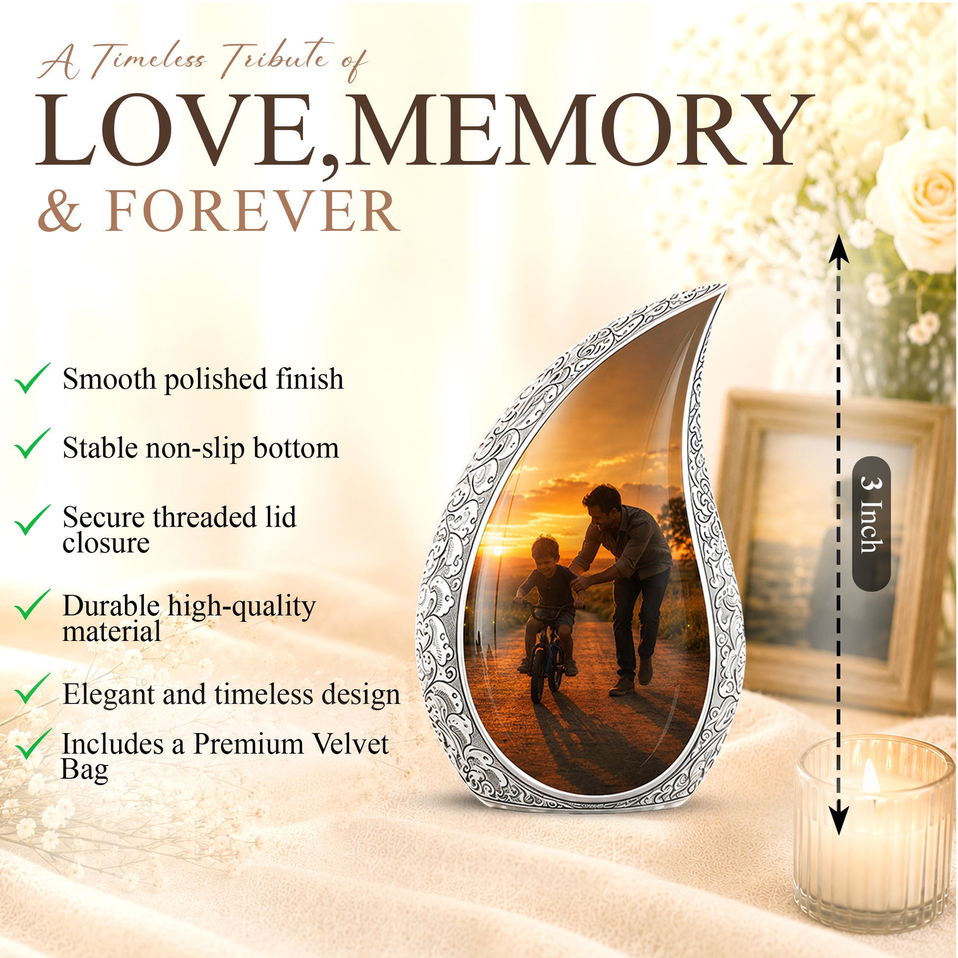 Father & Son Themed Urn - Handcrafted Custom Memorial Urns For Ashes
