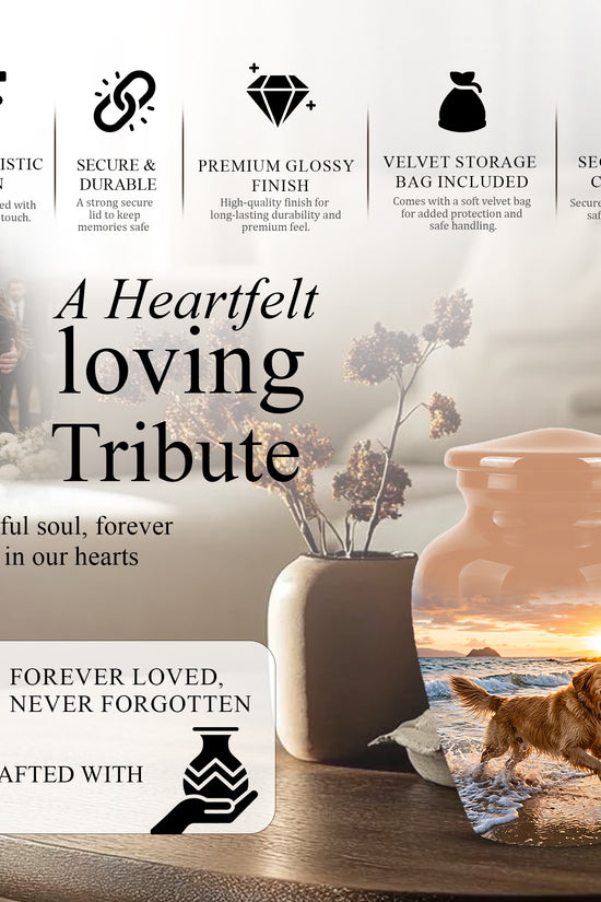 Golden Retriever Themed Urn - Personalized Memorial Urns For Pet Dog