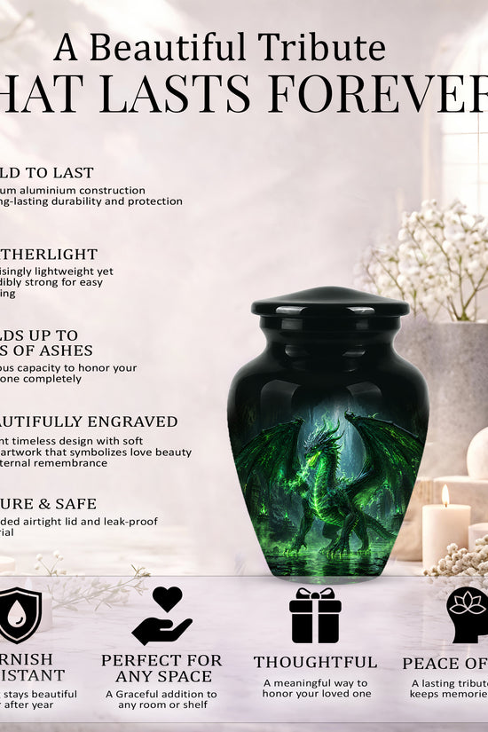 Dragon Themed Urn - Mythical Artistic Memorial Urns For Human Ashes