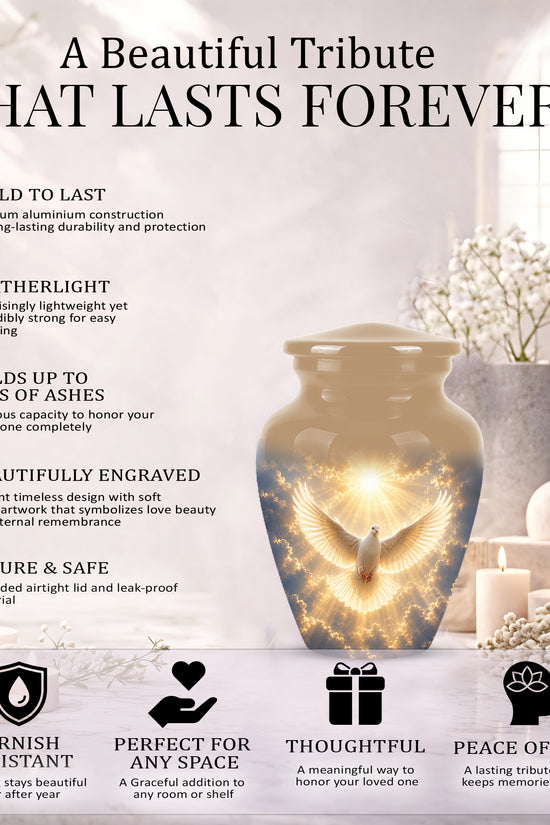 Flying Dove Cremation Urn - Custom Handcrafted Urn For Human Ashes