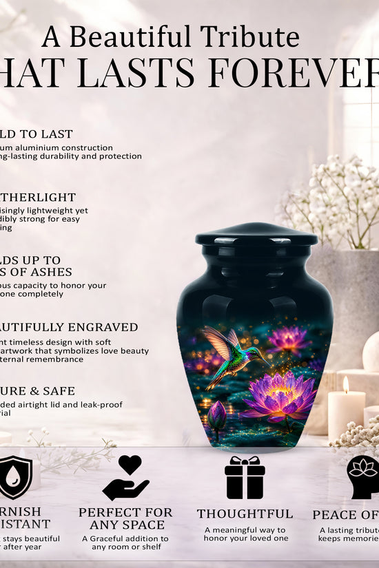 Beautiful Handcrafted Hummingbird Urn - Custom Memorial Urns For Ashes