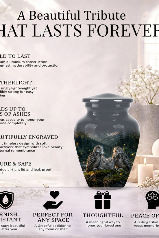 Owl Family Cremation Urn for Ashes – Beautifully Custom Memorial Urn