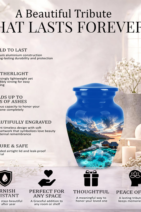 Beach Themed Cremation Urn - Personalized Burial Urns For Human Ashes
