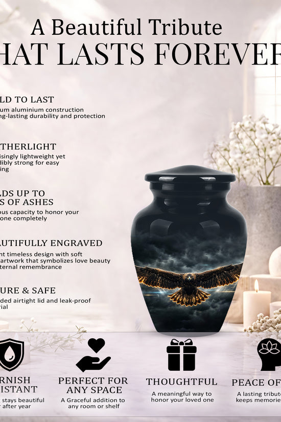 Flying Eagle Memorial Urn - Handcrafted Custom Urns For Human Ashes