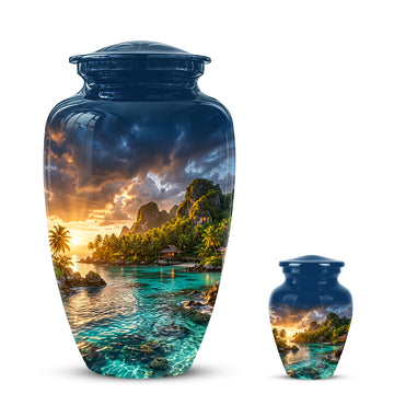 10 inch Large Urn with 1 Keepsake 3 inch