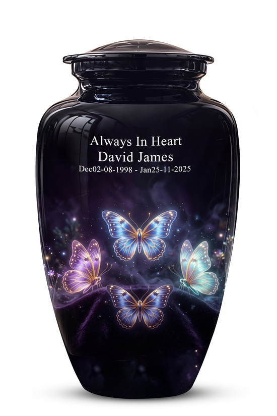 Flying Butterfly Urns For Mom Ashes - Handcrafted Black Cremation Urns