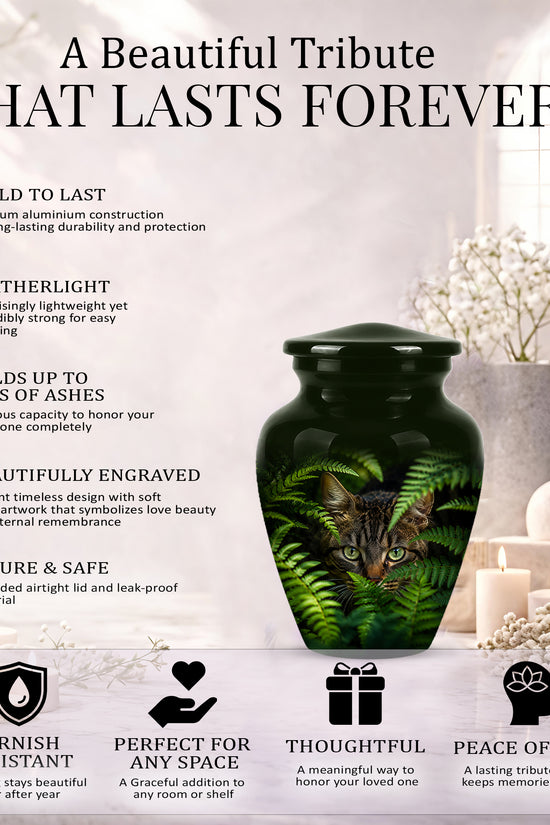 Cat Cremation Urns For Ashes - Personalized Black Pet Burial Urns
