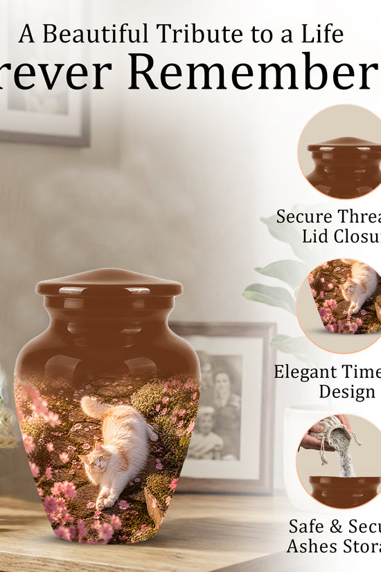 Fluffy Cat Cremation Urn - Custom Burial Memorial Urns On Sale