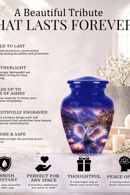 Swan Lake Fantasy Urn - Majestic Burial Urns For Loved Ones Ashes