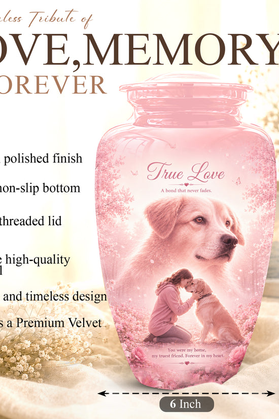 Pink Pet Dog Memorial Urn – Dog Burial Urn for Pets Ashes