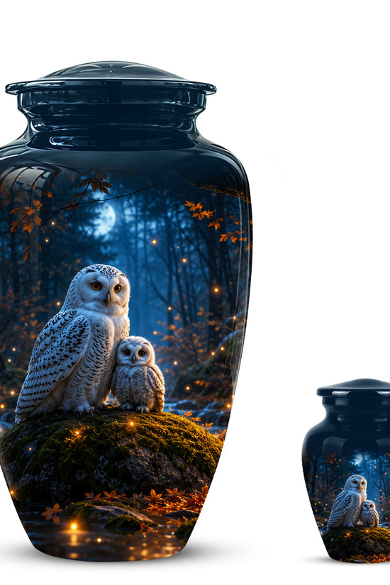 Owl With Owlet Themed Urn - Custom Cremation Urns For Human Ashes