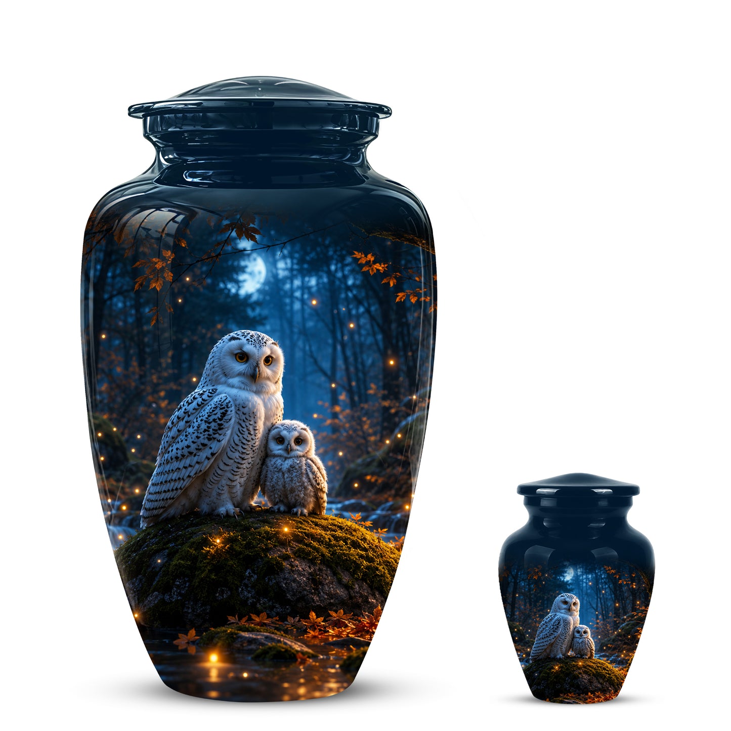 Owl With Owlet Themed Urn - Custom Cremation Urns For Human Ashes