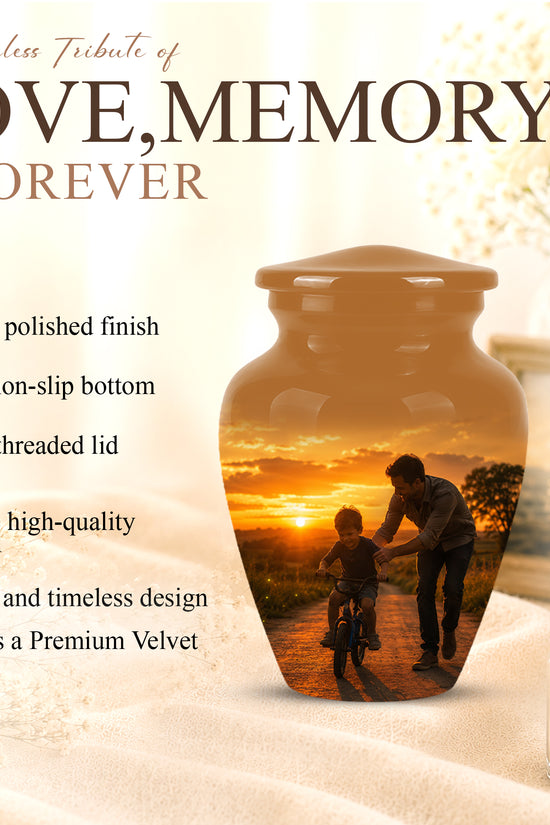 Father & Son Themed Urn - Handcrafted Custom Memorial Urns For Ashes