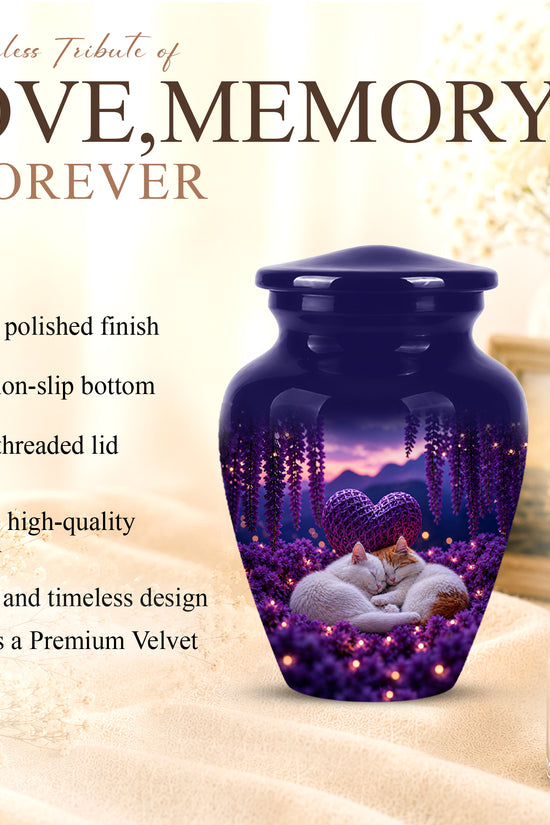 Eternal Resting Cat Cremation Urn - Personalized Urns For Pet Cat Ashes
