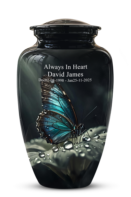 Blue Morpho Butterfly Cremation Urn - Beautiful Burial Urns For Mom Ashes