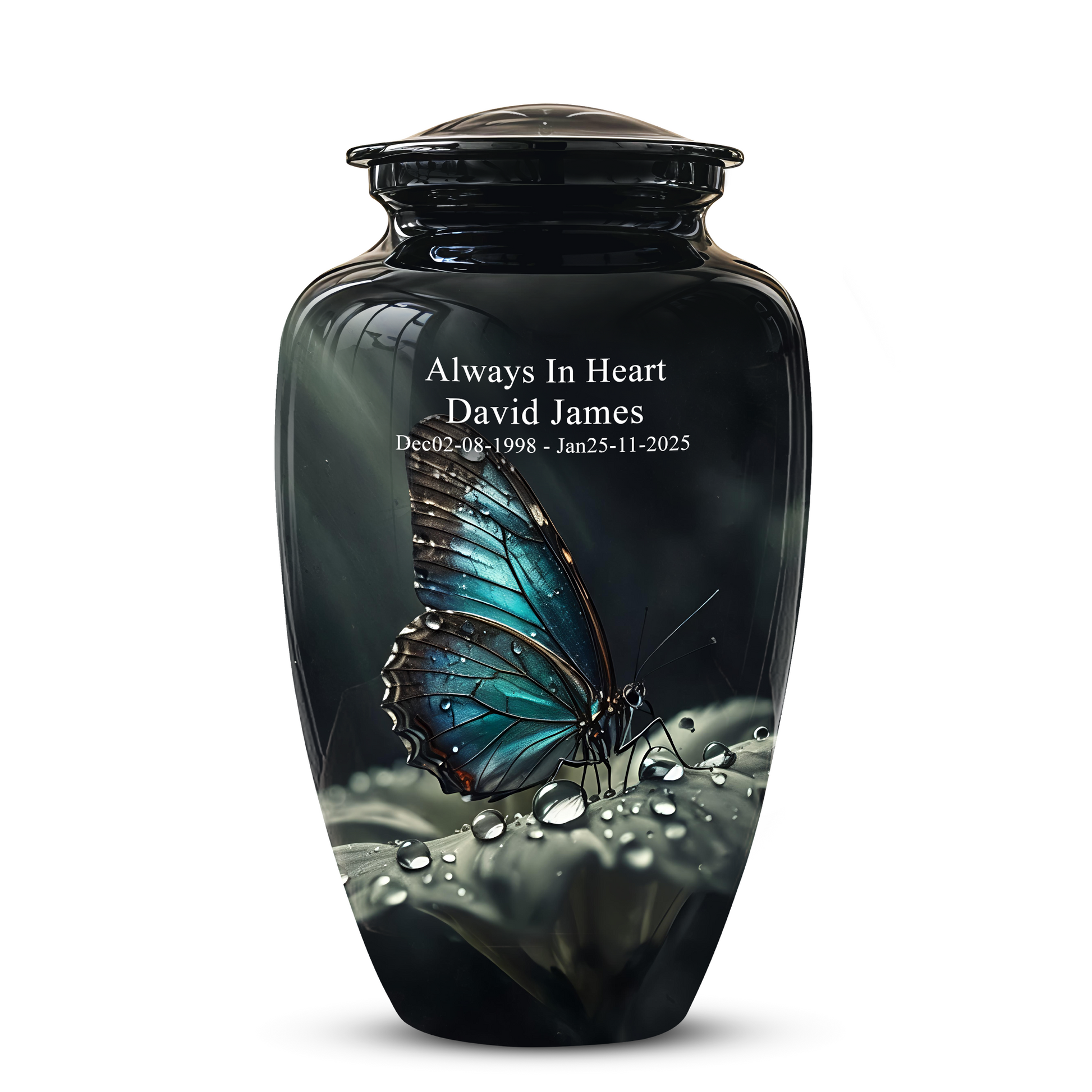 Blue Morpho Butterfly Cremation Urn - Beautiful Burial Urns For Mom Ashes