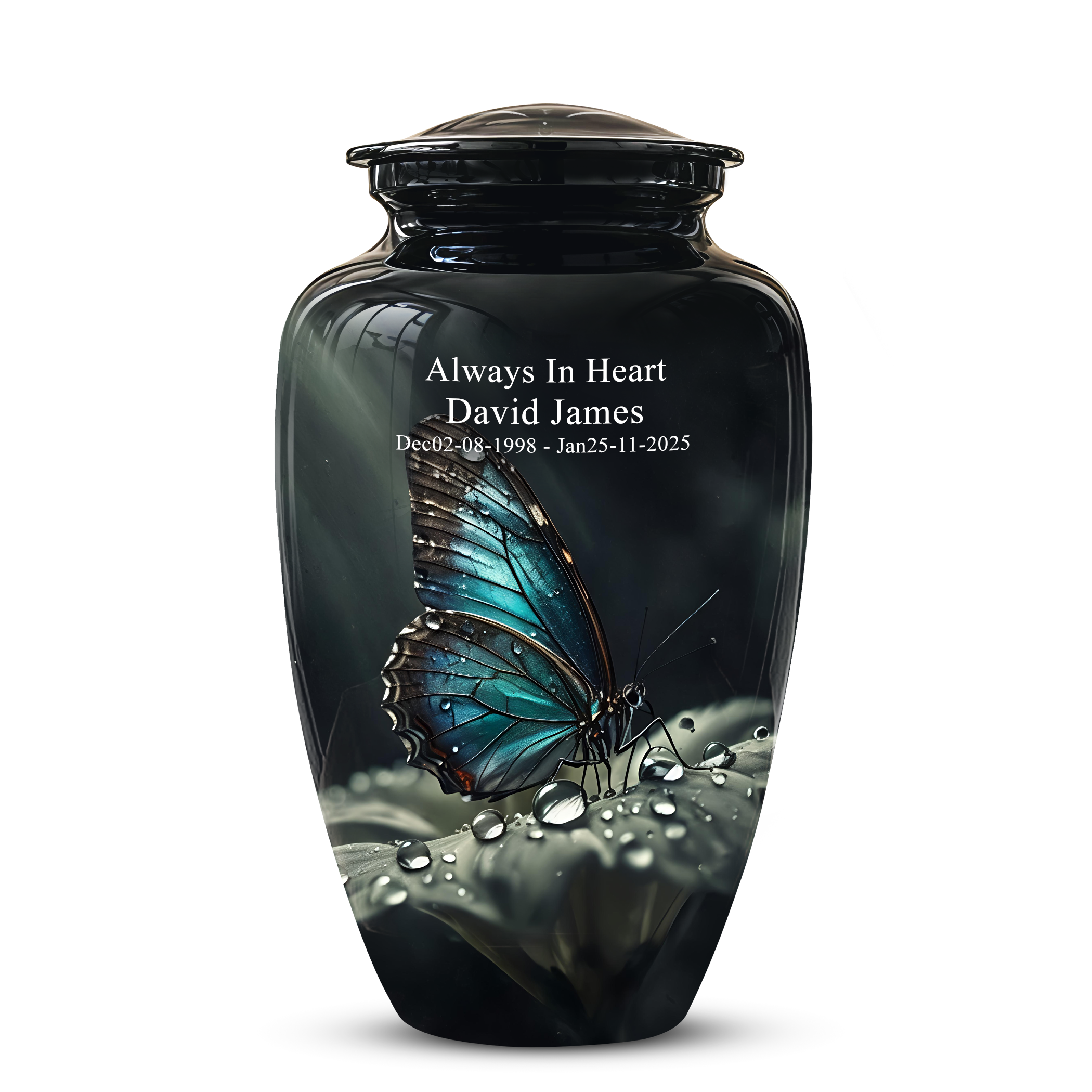 Blue Morpho Butterfly Cremation Urn - Beautiful Burial Urns For Mom Ashes