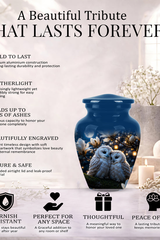 Owl Couple Cremation Urn - Beautiful Memorial Urns For Lover's Ashes