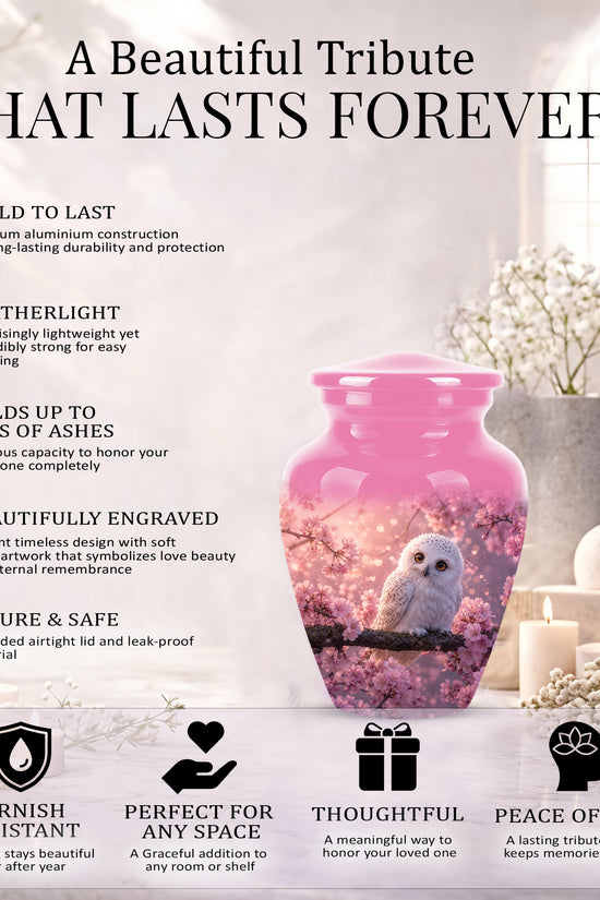 Baby Owl Cremation Urn for Ashes – Handcrafted Personalized Burial Urn