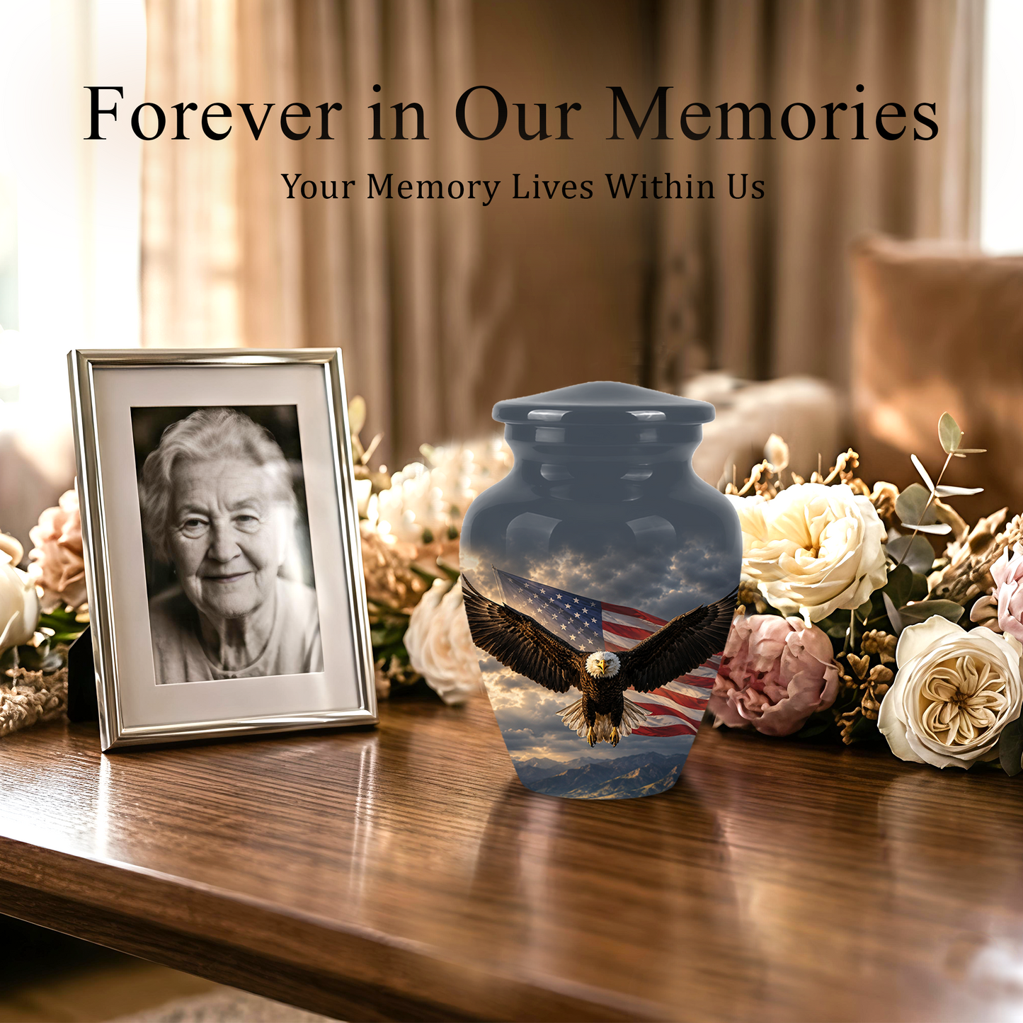 American Eagle Memorial Urn - Patriotic Burial Urns For Human Ashes