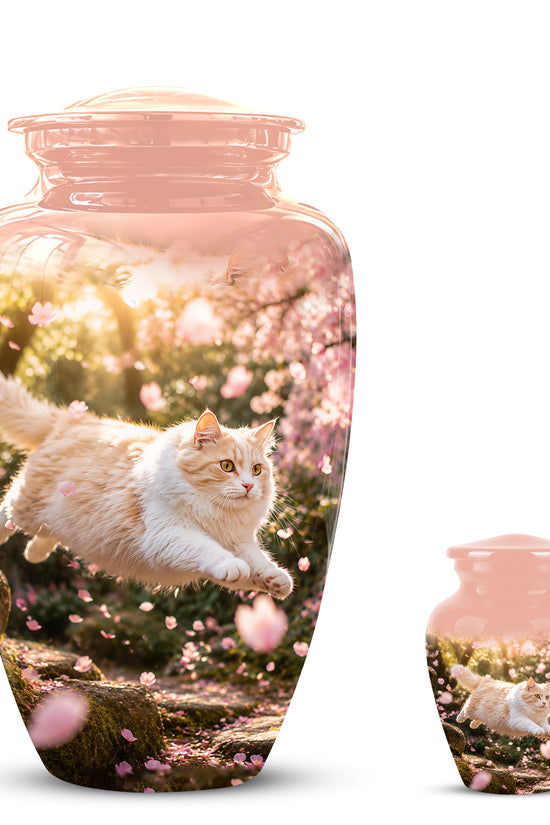 Fluffy Cat Pet Cremation Urn - Beautiful Pet Memorial Urns For Ashes