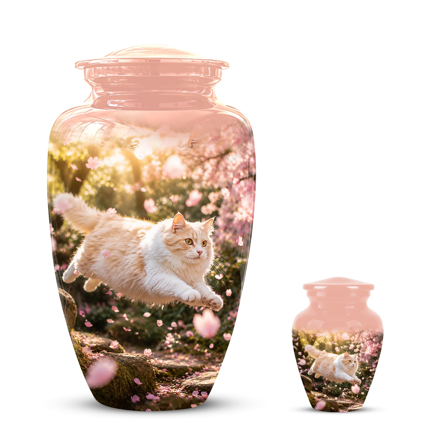 Fluffy Cat Pet Cremation Urn - Beautiful Pet Memorial Urns For Ashes