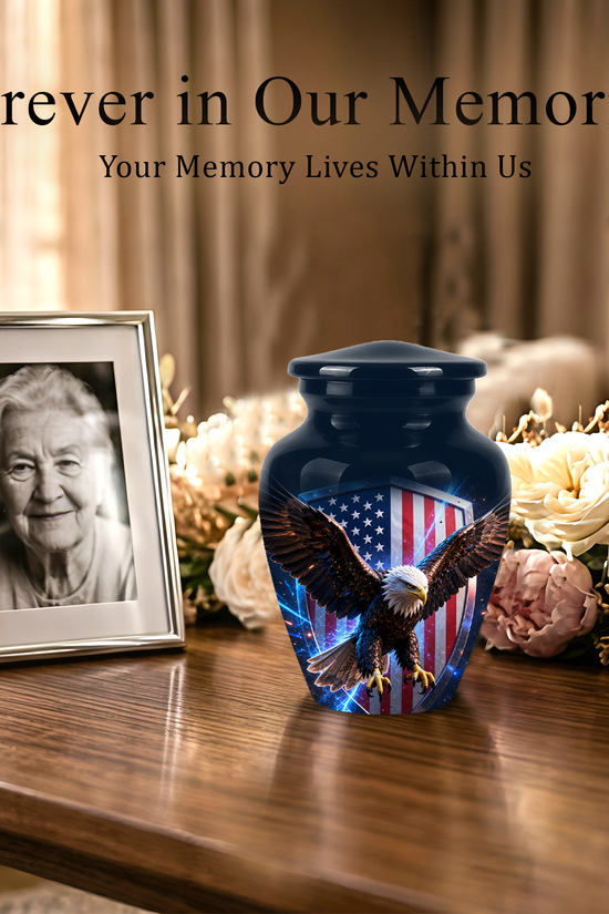 American Bald Eagle Memorial Urn - Personalized Funeral Urns For Ashes