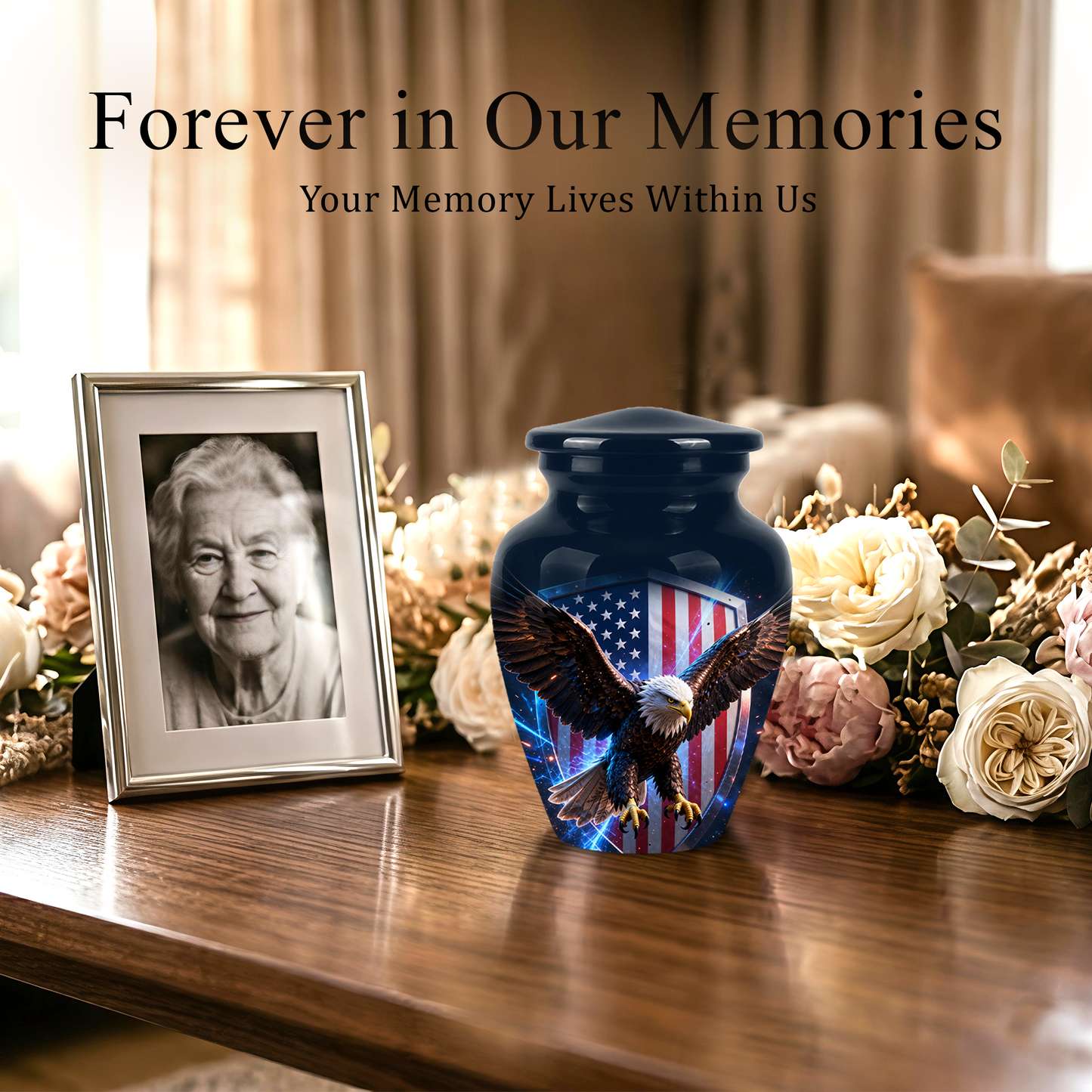American Bald Eagle Memorial Urn - Personalized Funeral Urns For Ashes