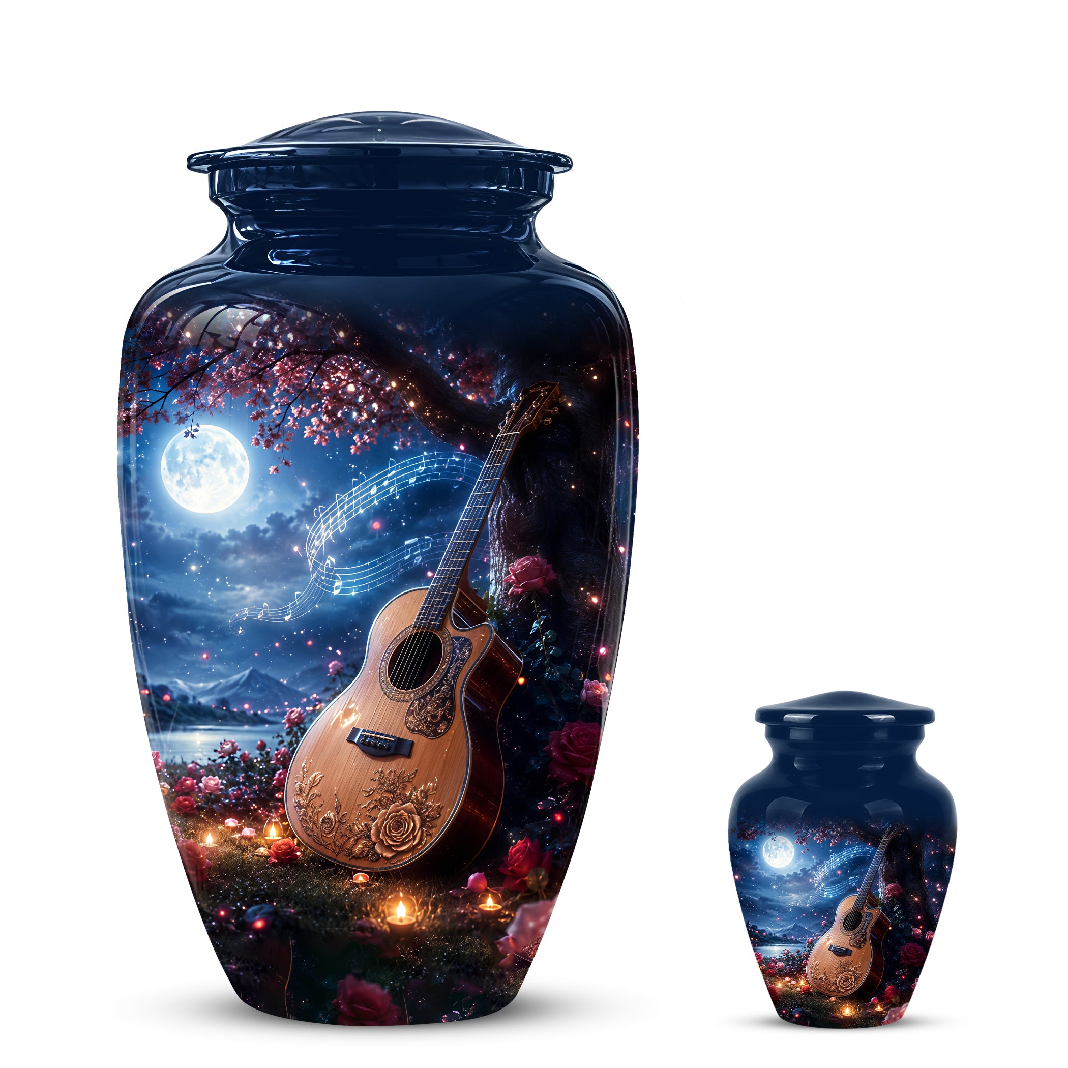 Artistic Guitar Memorial Urn - Beautifully Handcrafted Urns For Humans