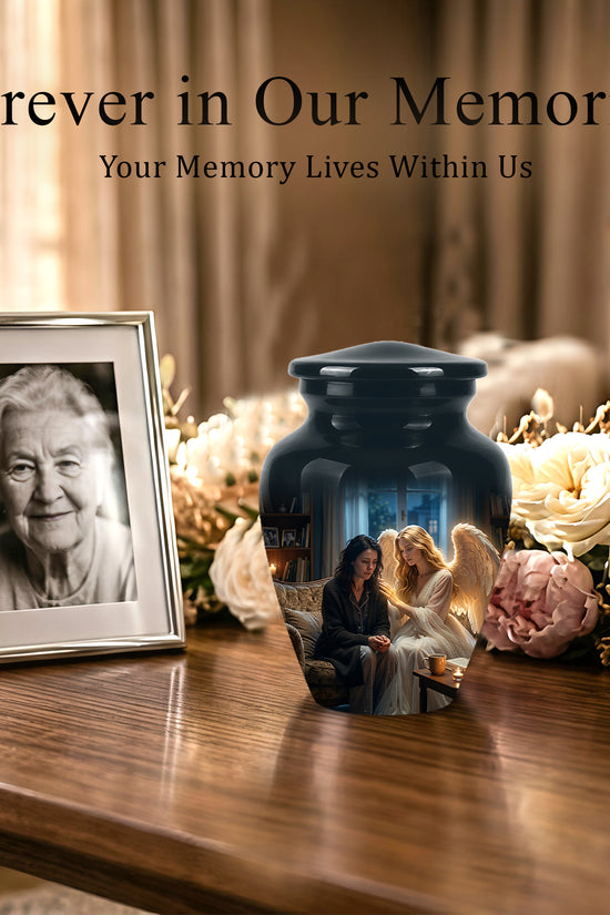 Black Angel Burial Urns - Personalized Memorial Urns For Mother Ashes