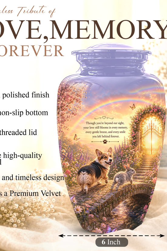 Rainbow Bridge Pet Memorial Urn – Personalized Urn For Dog & Cat