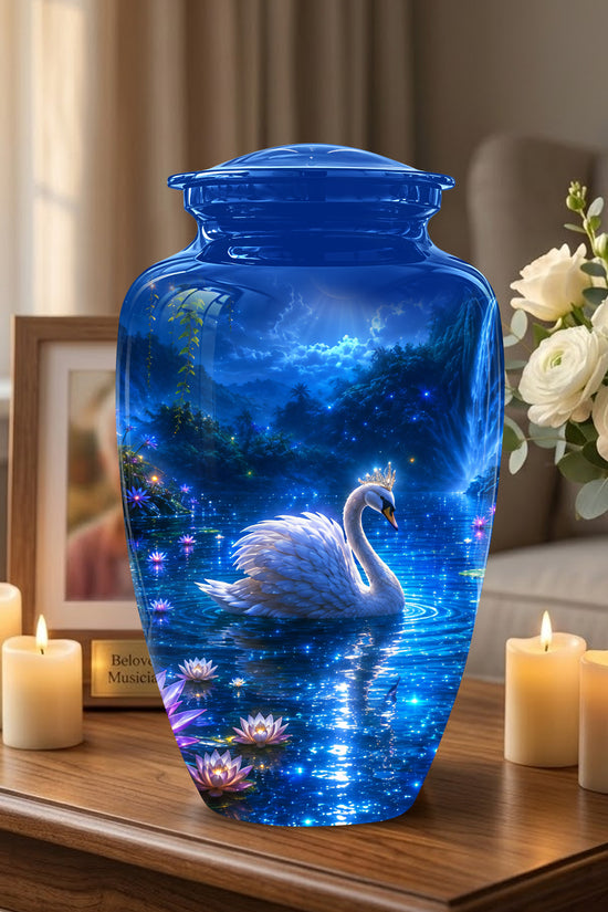 White Swan Memorial Urn - Custom Cremation Urns For Men & Women Ashes