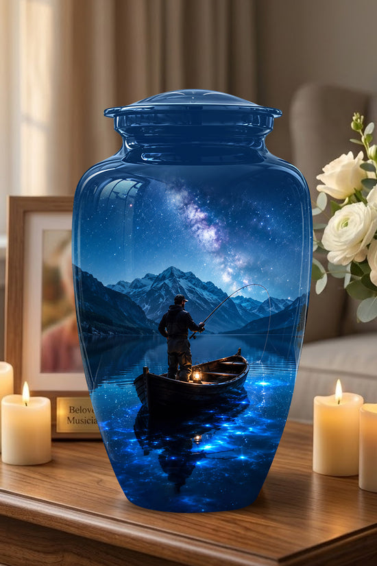 Fisherman Memorial Urn - Night Fishing Urns For Men & Women Ashes