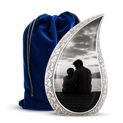 Handcrafted Father Memorial Urn - Black Personalized Urn For Dad Ashes