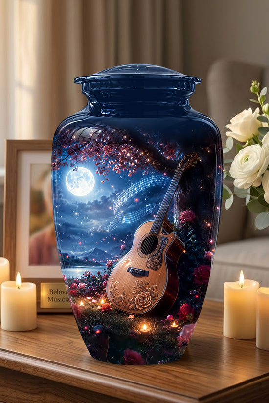 Artistic Guitar Memorial Urn - Beautifully Handcrafted Urns For Humans