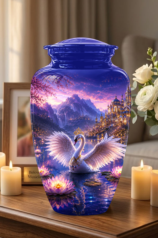 Swan Lake Fantasy Urn - Majestic Burial Urns For Loved Ones Ashes
